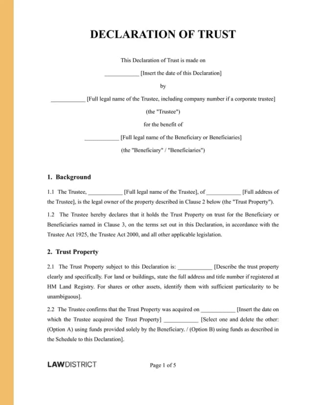uk-declaration-of-trust-template-sample